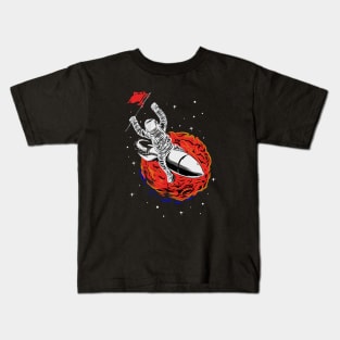 The flying Astronaut on a Rocket Kids T-Shirt